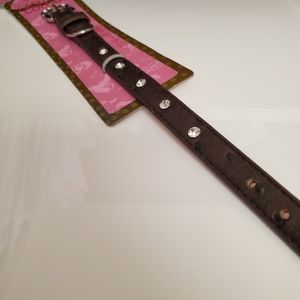 Dog Collar Imitation Ostrich Diamond Studded Colla